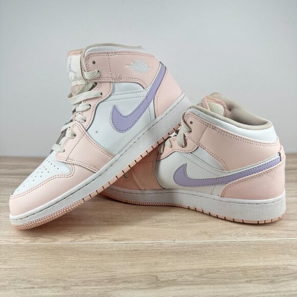 Nike Air Jordan 1 Mid GS 7Y Pink Foam Quartz Purple Sneakers Women’s 8.5 Shoes - Picture 12 of 12